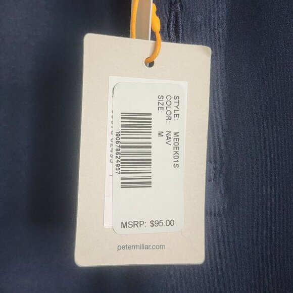 NWT Peter Millar Mens Crown Summer Comfort Polo Shirt Logo Navy Blue Size M - Picture 8 of 8